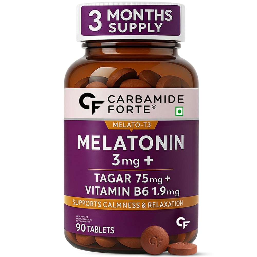 Carbamide Forte Melatonin 10mg Tablets, Sleep Supplement with Tagar and Vitamin B6 (10)