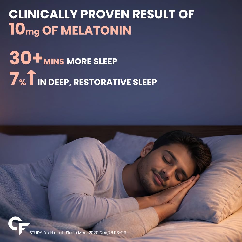 Carbamide Forte Melatonin 10mg Tablets, Sleep Supplement with Tagar and Vitamin B6 - packaging