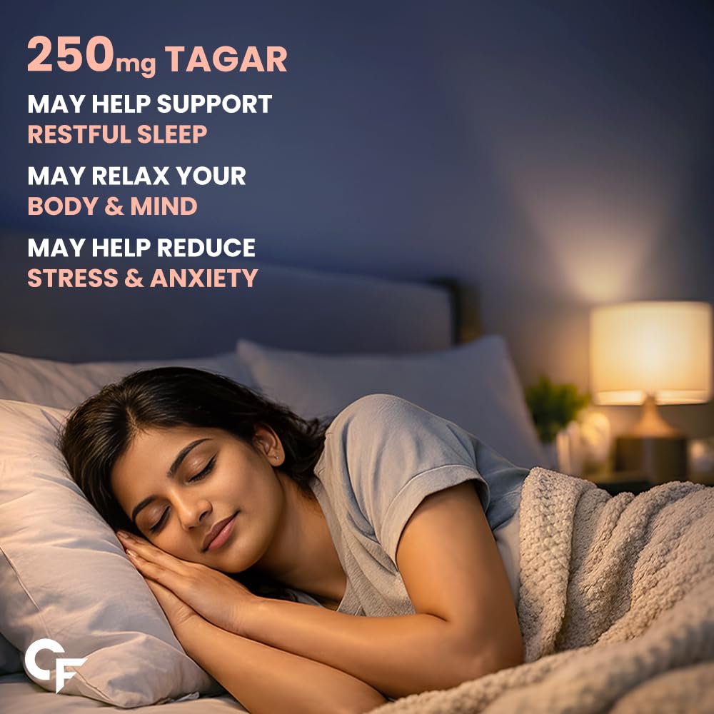 Carbamide Forte Melatonin 10mg Tablets, Sleep Supplement with Tagar and Vitamin B6 - label detail