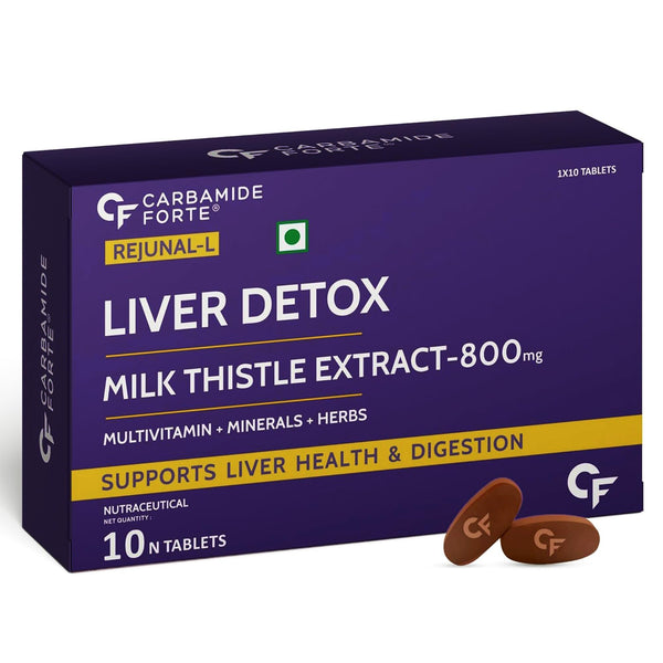 Carbamide Forte Milk Thistle Herbal Supplement, 30:1 Extract 800mg, 80% Silymarin, Veg Tablets