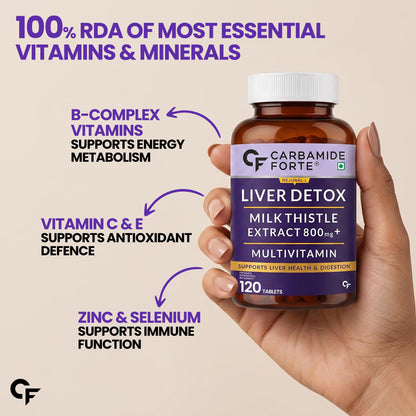 Carbamide Forte Milk Thistle Herbal Supplement, 30:1 Extract 800mg, 80% Silymarin, Veg Tablets - close-up detail (24)