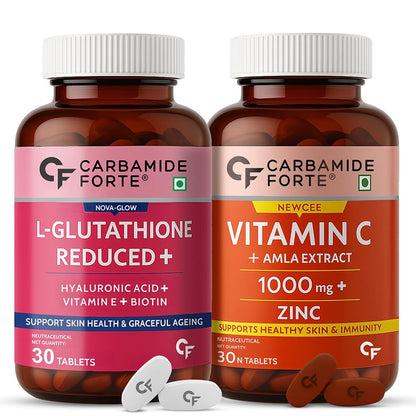 Carbamide Forte Natural Vitamin C Tablets | 1000mg Amla Extract With Zinc | Vitamin C Supplement for Immunity, Antioxidant, C