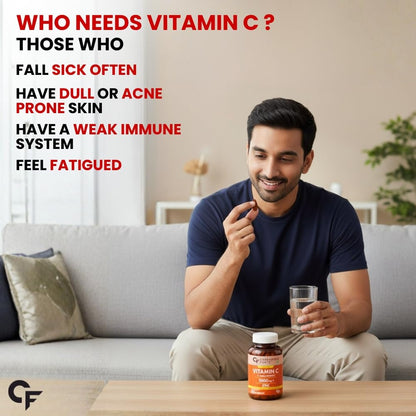 Carbamide Forte Natural Vitamin C Tablets | 1000mg Amla Extract With Zinc | Vitamin C Supplement for Immunity, Antioxidant, C