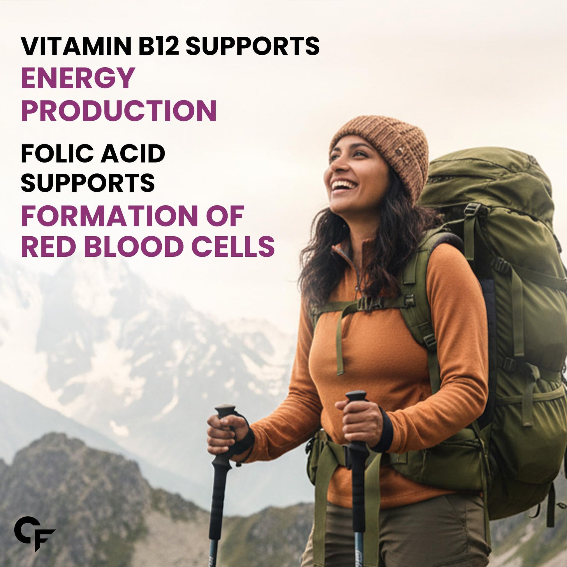 Carbamide Forte Vitamin B-Complex Tablets, 120 Count, Vegetarian, With B1, B2, B3, B5, B6, B9, Biotin and B12 - label detail