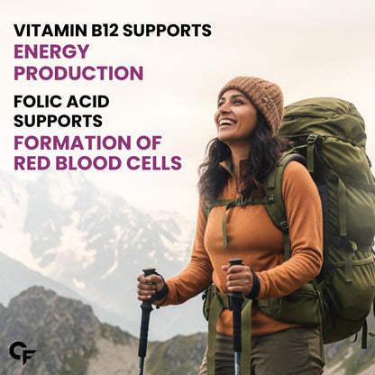 Carbamide Forte Vitamin B-Complex Tablets, 120 Count, Vegetarian, With B1, B2, B3, B5, B6, B9, Biotin and B12 - label detail