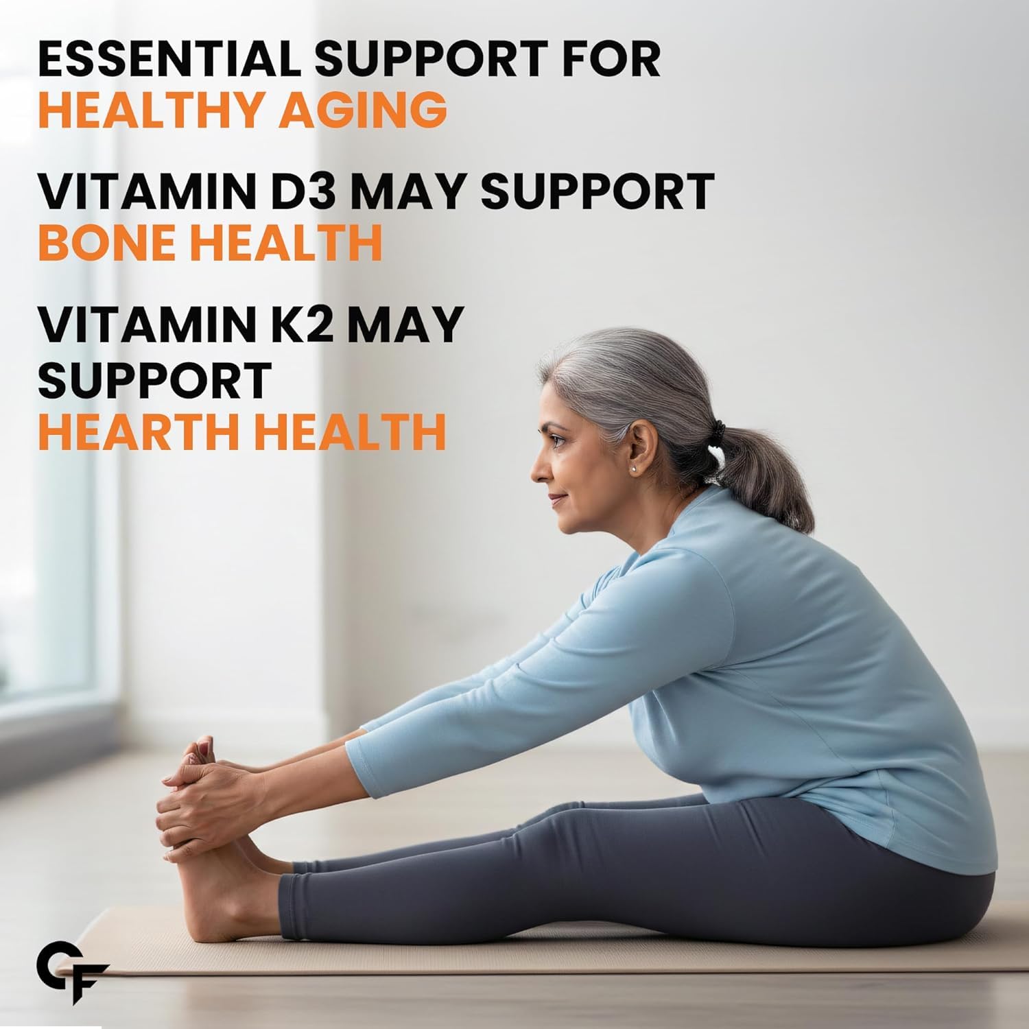 Carbamide Forte Vitamin D3 K2 MK7 Supplement, Lichen-Based Formula, Adult - close-up detail