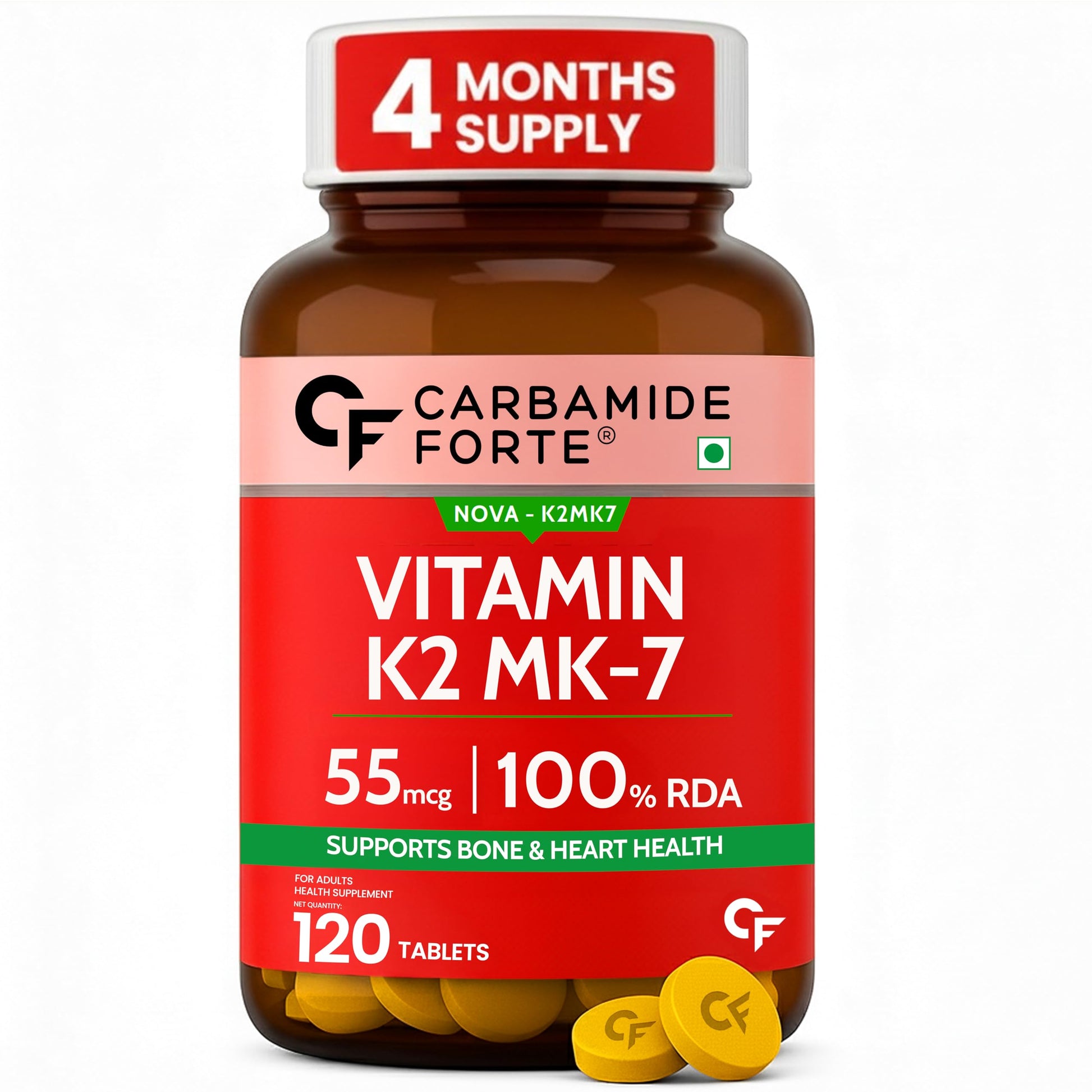Carbamide Forte Vitamin D3 K2 MK7 Supplement, Lichen-Based Formula, Adult (21)