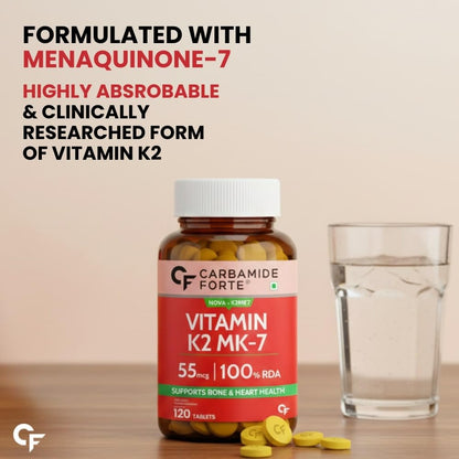 Carbamide Forte Vitamin D3 K2 MK7 Supplement, Lichen-Based Formula, Adult - back view (23)