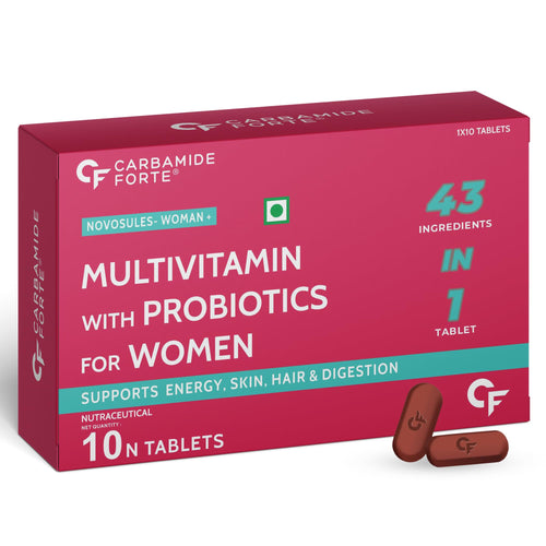 Carbamide Forte Women Combination Multivitamin & Mineral Tablets with Probiotics, 43 Ingredients