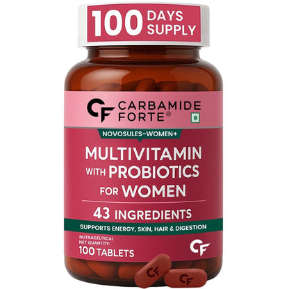 Carbamide Forte Women Combination Multivitamin & Mineral Tablets with Probiotics, 43 Ingredients (34)