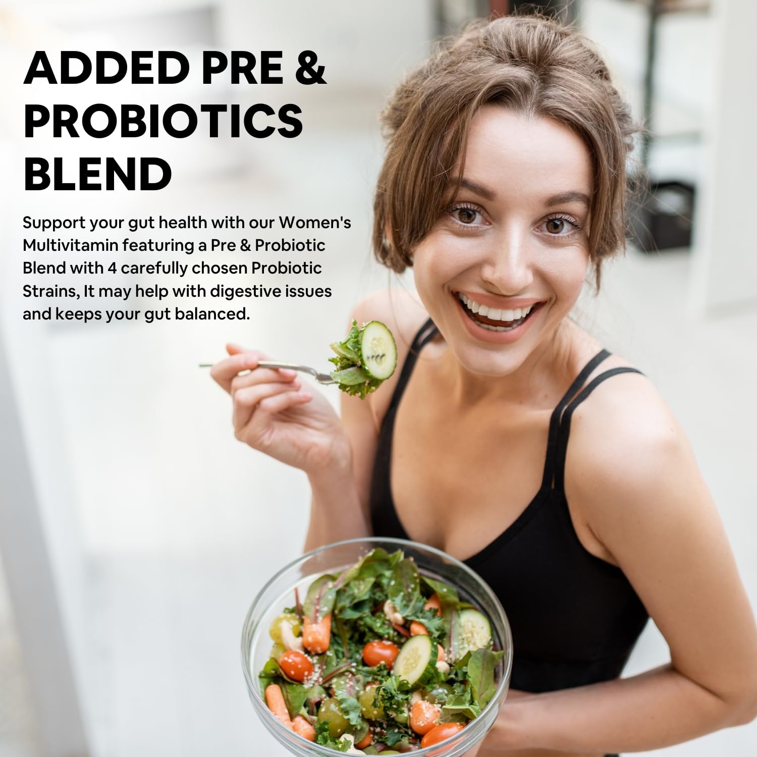 Carbamide Forte Women Combination Multivitamin & Mineral Tablets with Probiotics, 43 Ingredients - close-up detail