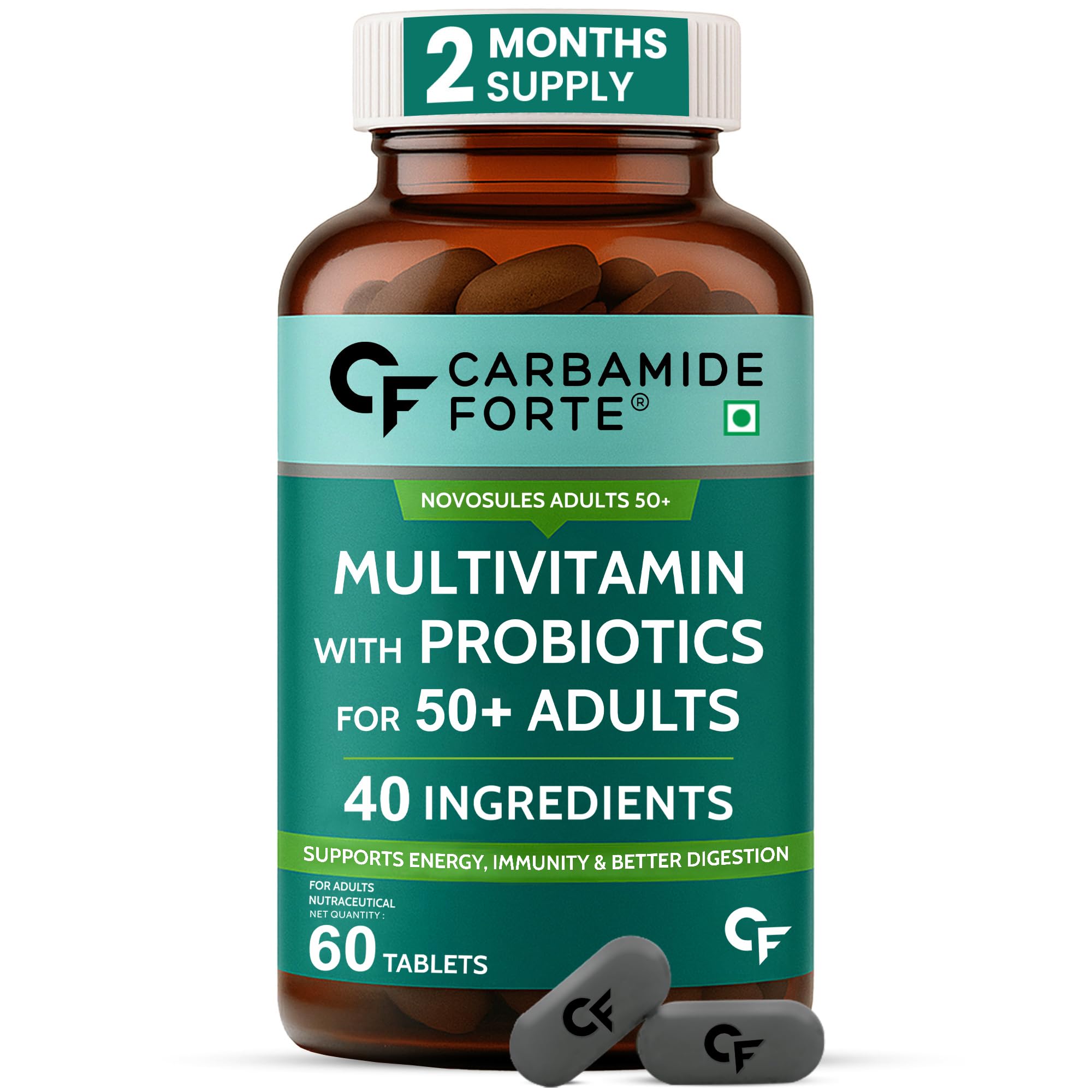 Carbamide Forte Women Combination Multivitamin & Mineral Tablets with Probiotics, 43 Ingredients (9)