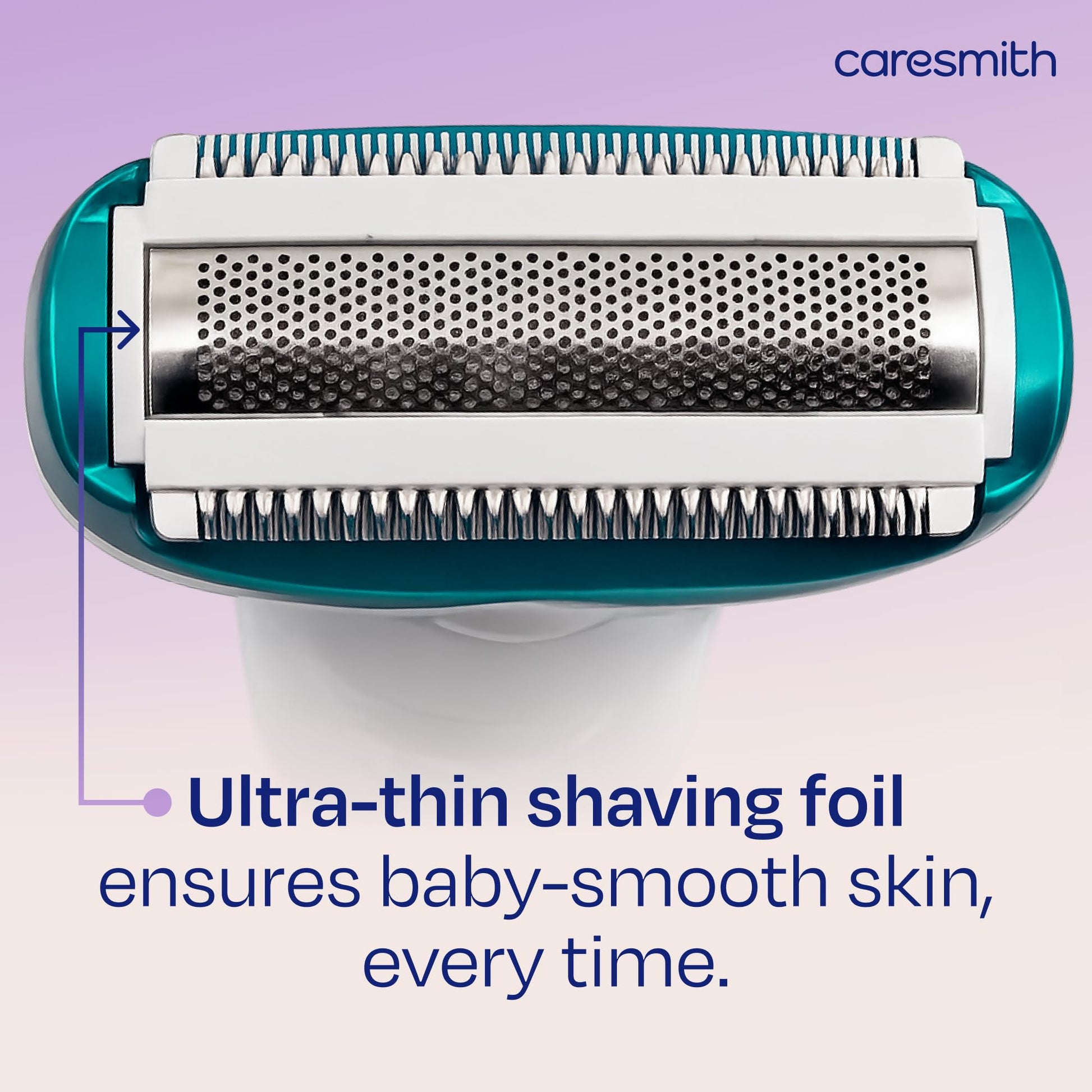 CARESMITH Bloom 2-in-1 Rechargeable Facial Hair Removal Machine & Eyebrow Trimmer for Women, USB-C, LED Light - label detail 