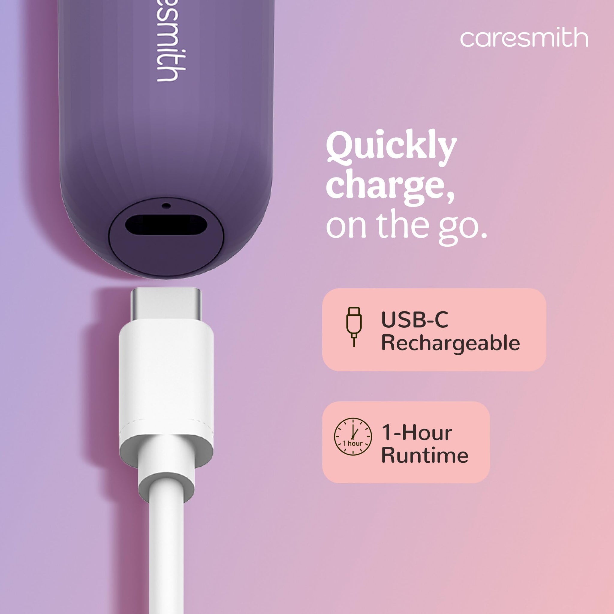 CARESMITH Bloom 2-in-1 Rechargeable Facial Hair Removal Machine & Eyebrow Trimmer for Women, USB-C, LED Light - close-up deta