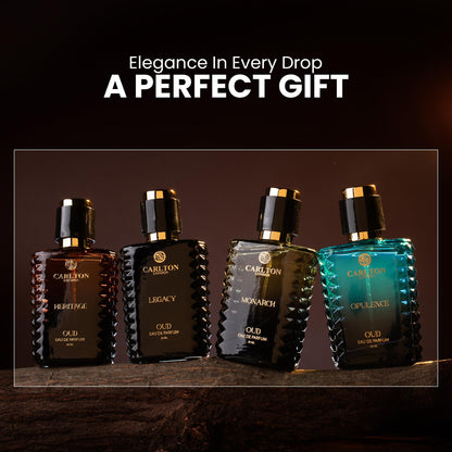 Carlton London Oud Prestige Eau de Parfum Gift Set, 4x30ml Men's Fragrance, Travel-Friendly - back view