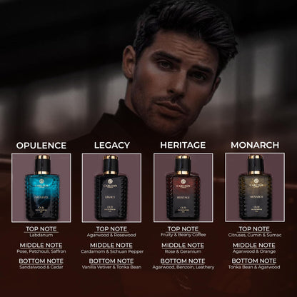 Carlton London Oud Prestige Eau de Parfum Gift Set, 4x30ml Men's Fragrance, Travel-Friendly - packaging