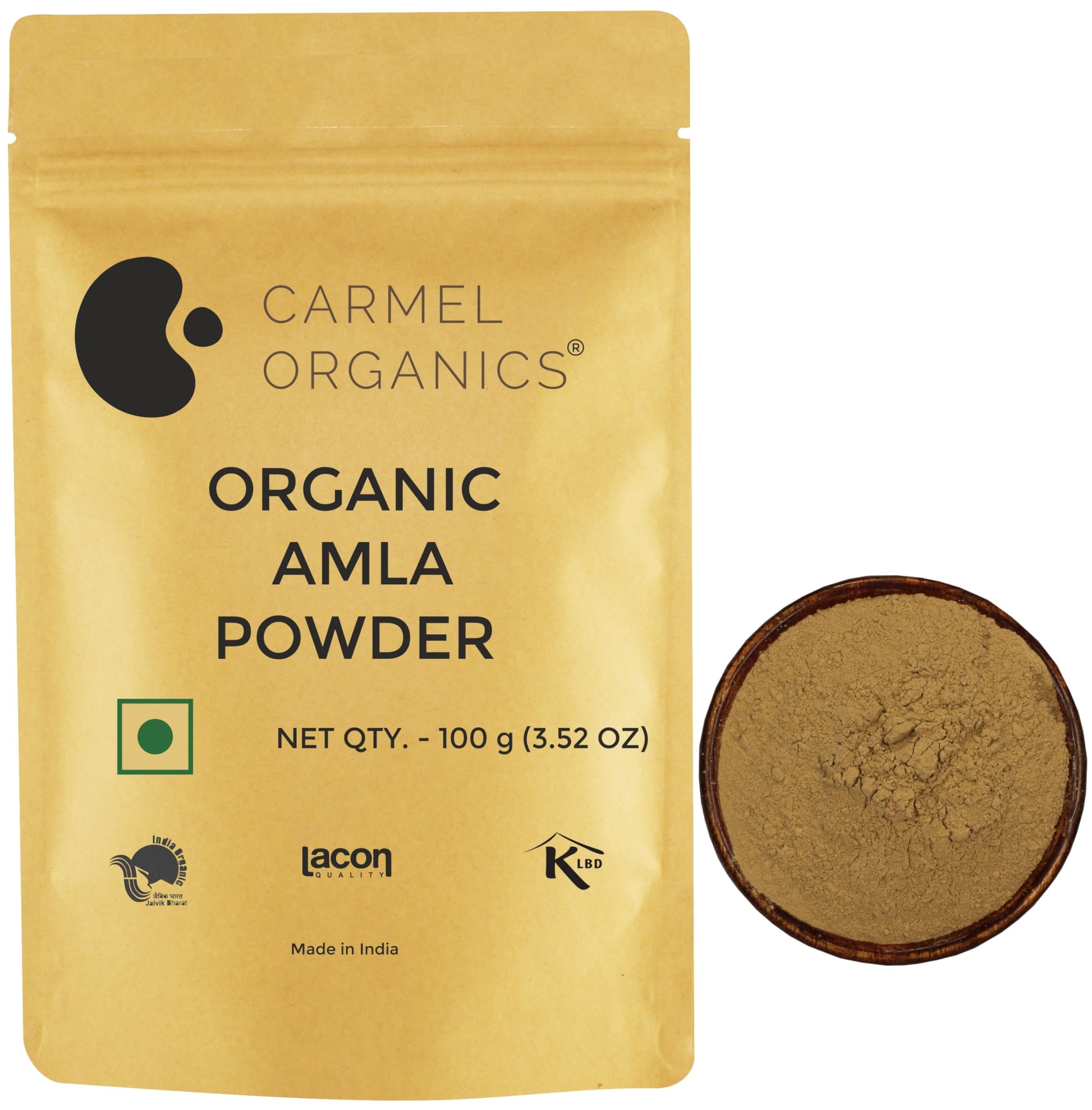 CARMEL ORGANICS Amla Fruit Powder 100g, Organic Herbal Supplement, Indian Gooseberry