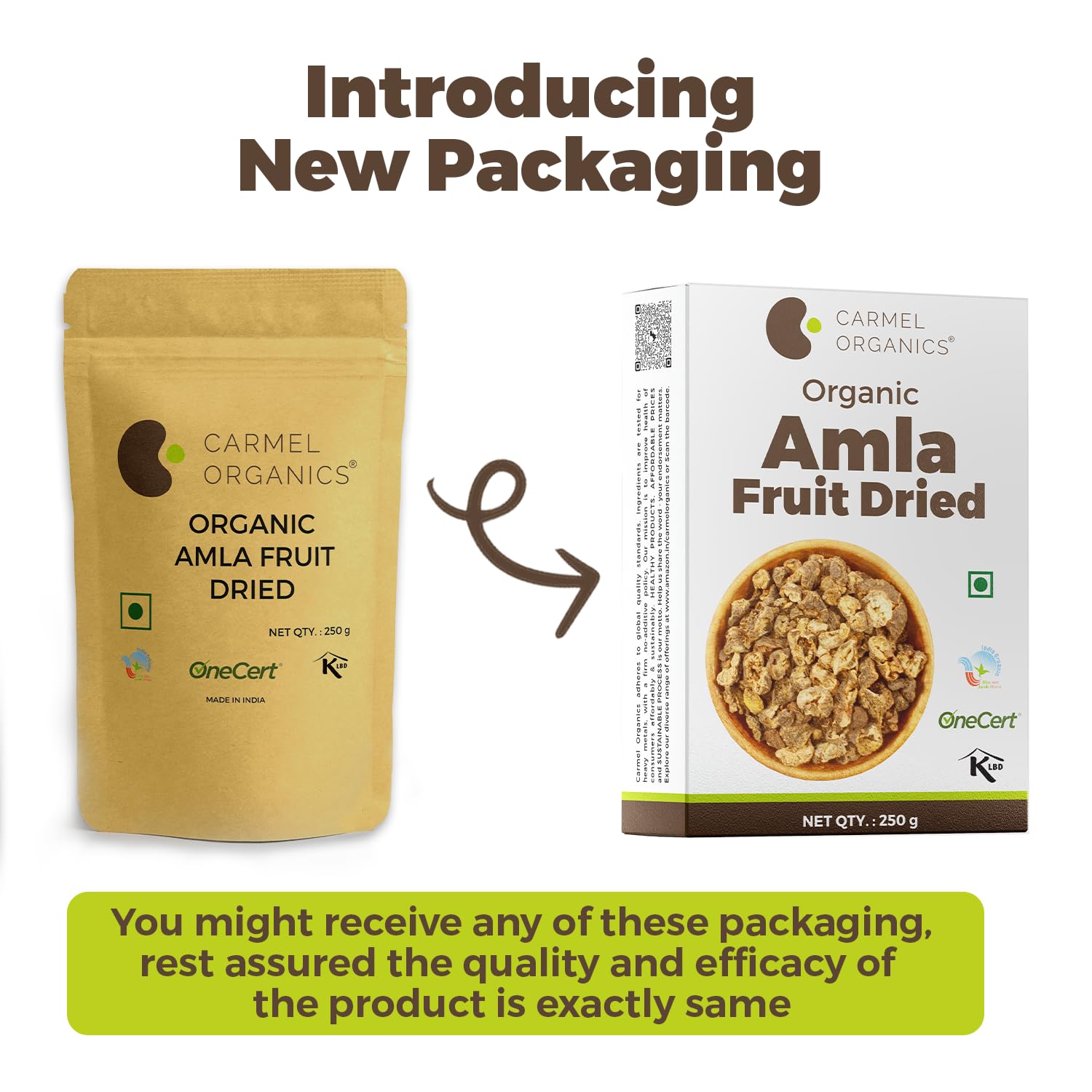 CARMEL ORGANICS Amla Fruit Powder 100g, Organic Herbal Supplement, Indian Gooseberry - front view (9)