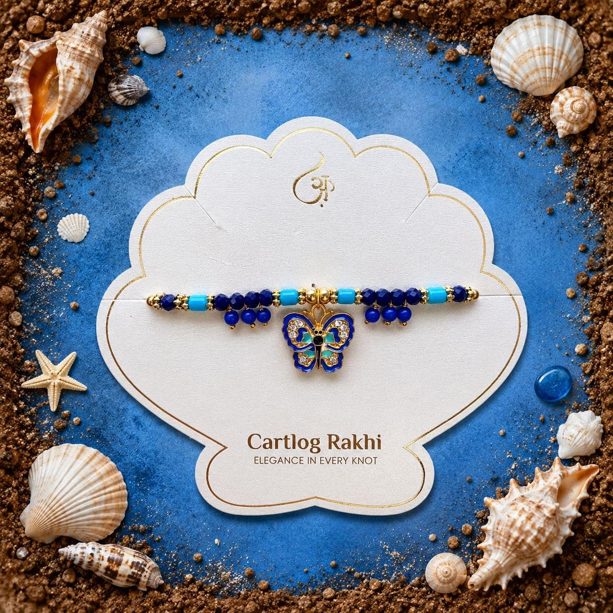 Cart Log Royal Evil Eye Butterfly Rakhi - Raksha Sutra Dhaga for Bhabhi | Lumba Handmade Rakhi Designer Bracelet with Roli Ch