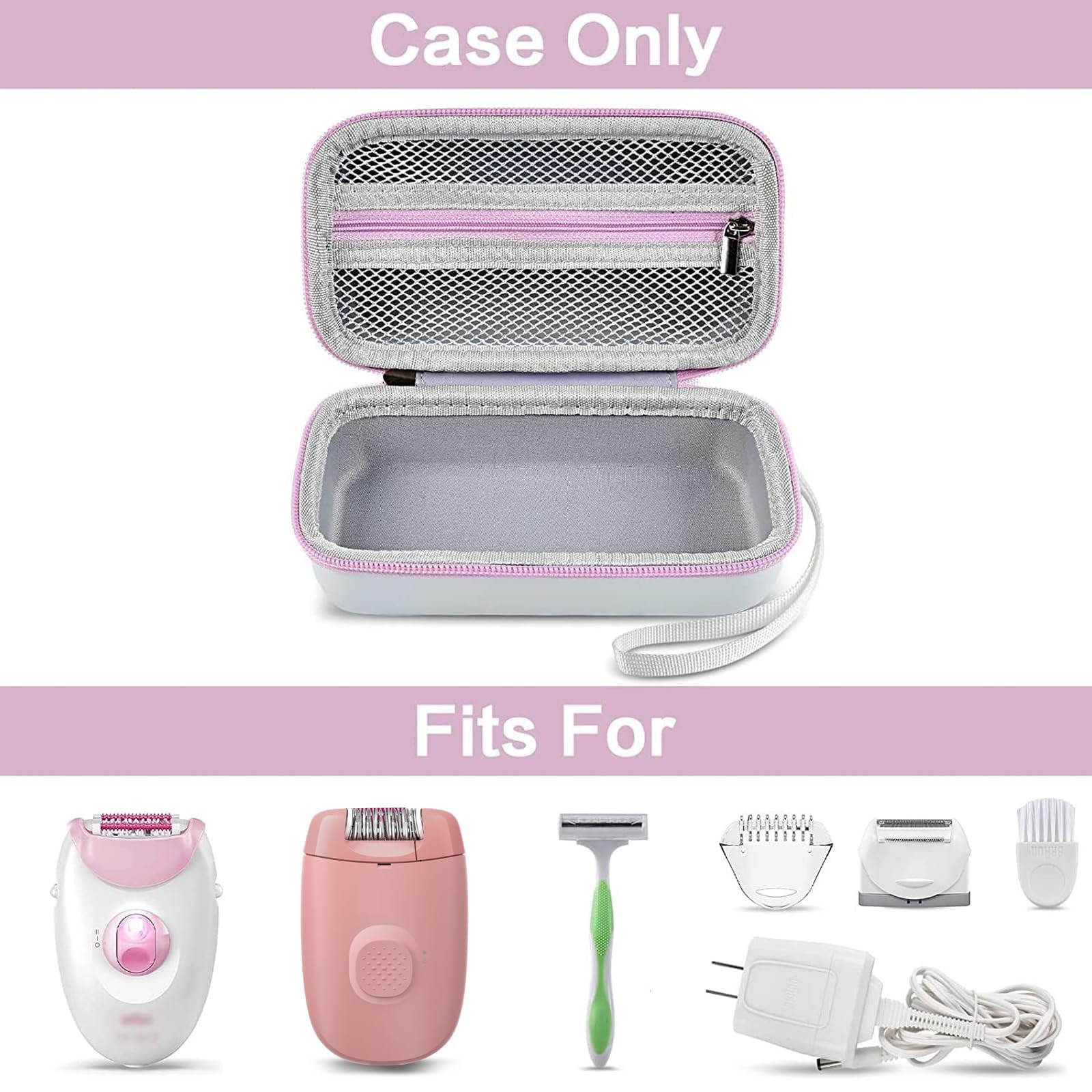Casmilee Storage Case Compatible with Braun Epilator Silk-epil 3 3-270, Hard EVA Organizer for Hair Removal Shaver and Trimme