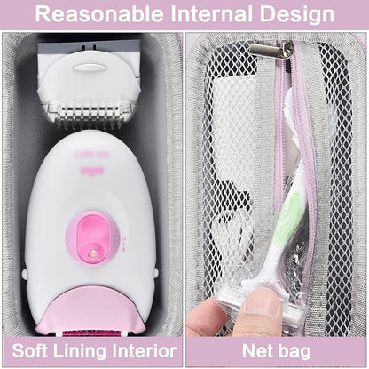 Casmilee Storage Case Compatible with Braun Epilator Silk-epil 3 3-270, Hard EVA Organizer for Hair Removal Shaver and Trimme