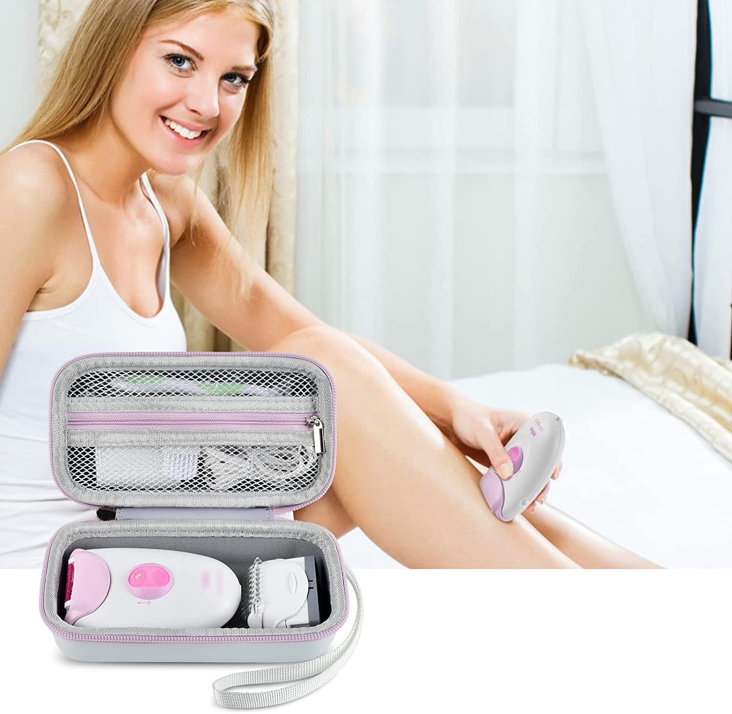 Casmilee Storage Case Compatible with Braun Epilator Silk-epil 3 3-270, Hard EVA Organizer for Hair Removal Shaver and Trimme