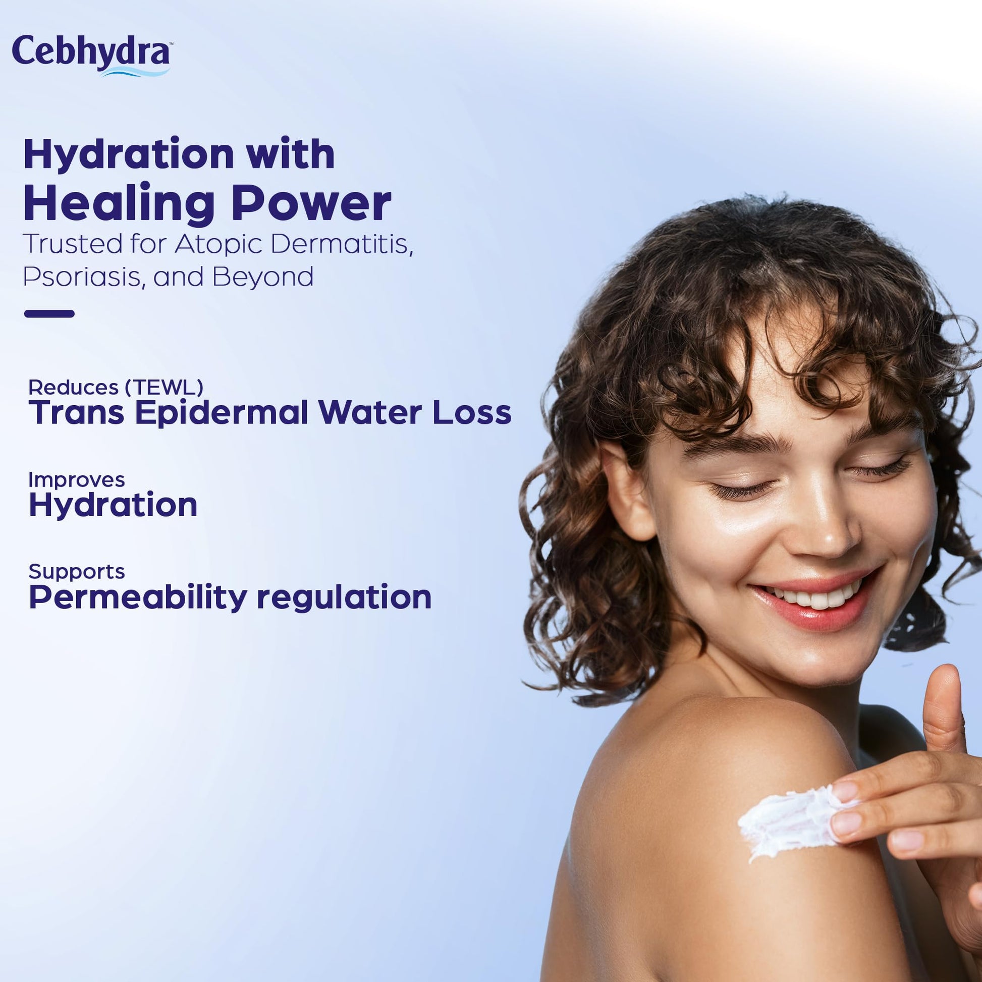 Cebhydra Skin Moisturizer with Ceramides, Cholesterol and Fatty Acids, 100g, for Dry Sensitive Skin - back view