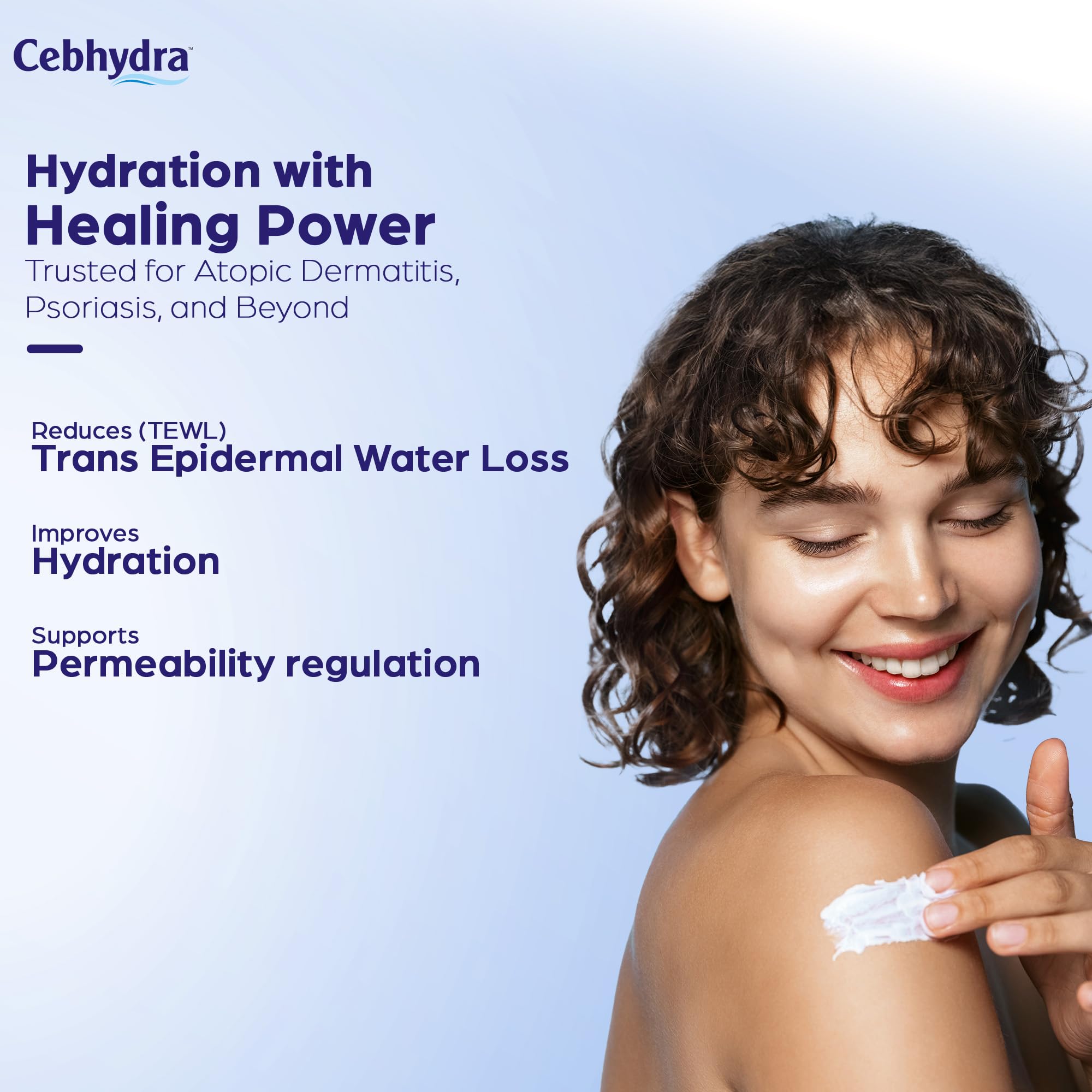 Cebhydra Skin Moisturizer with Ceramides, Cholesterol and Fatty Acids, 100g, for Dry Sensitive Skin - back view