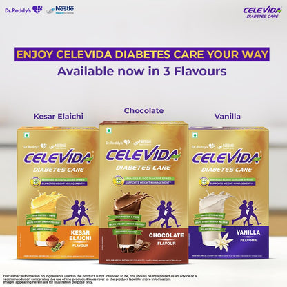 Celevida Diabetes Nutrition I I Helps in 24-Hr Sugar Control I Chocolate Flavor 400g Powder I Plant based protein & Dual blen