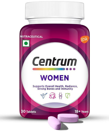 Centrum Women Multivitamin and Multimineral Supplement, 30 Tablets, Daily Vitamin for Adult Women
