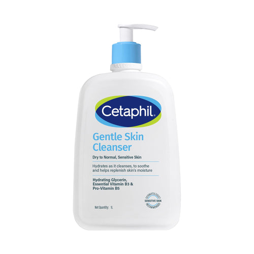 Cetaphil Gentle Skin Cleanser, 1000ml, Face Wash for Dry & Sensitive Skin, Unscented