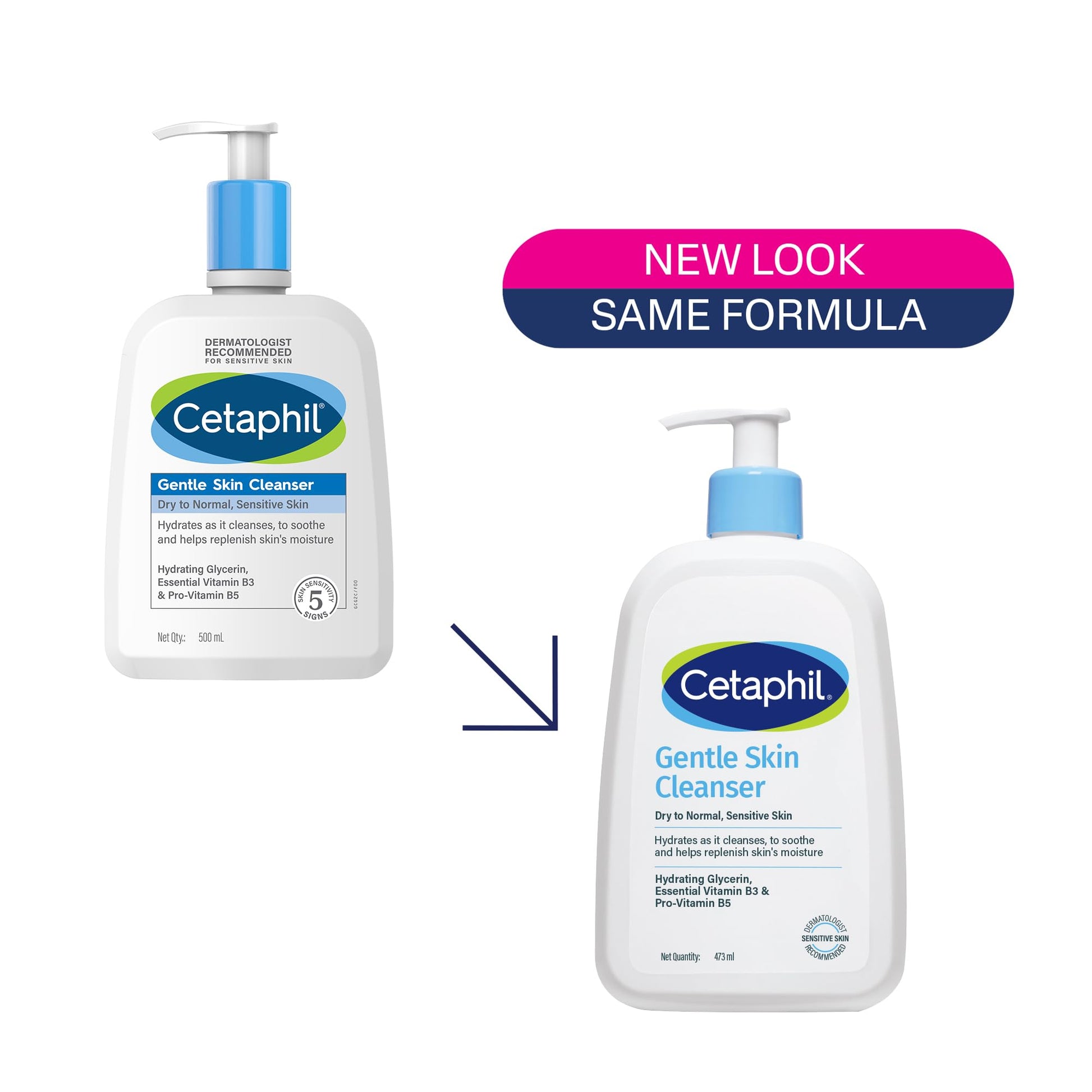 Cetaphil Gentle Skin Cleanser, 1000ml, Face Wash for Dry & Sensitive Skin, Unscented - back view (26)