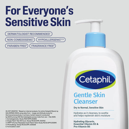 Cetaphil Gentle Skin Cleanser, 1000ml, Face Wash for Dry & Sensitive Skin, Unscented - size and scale (31)