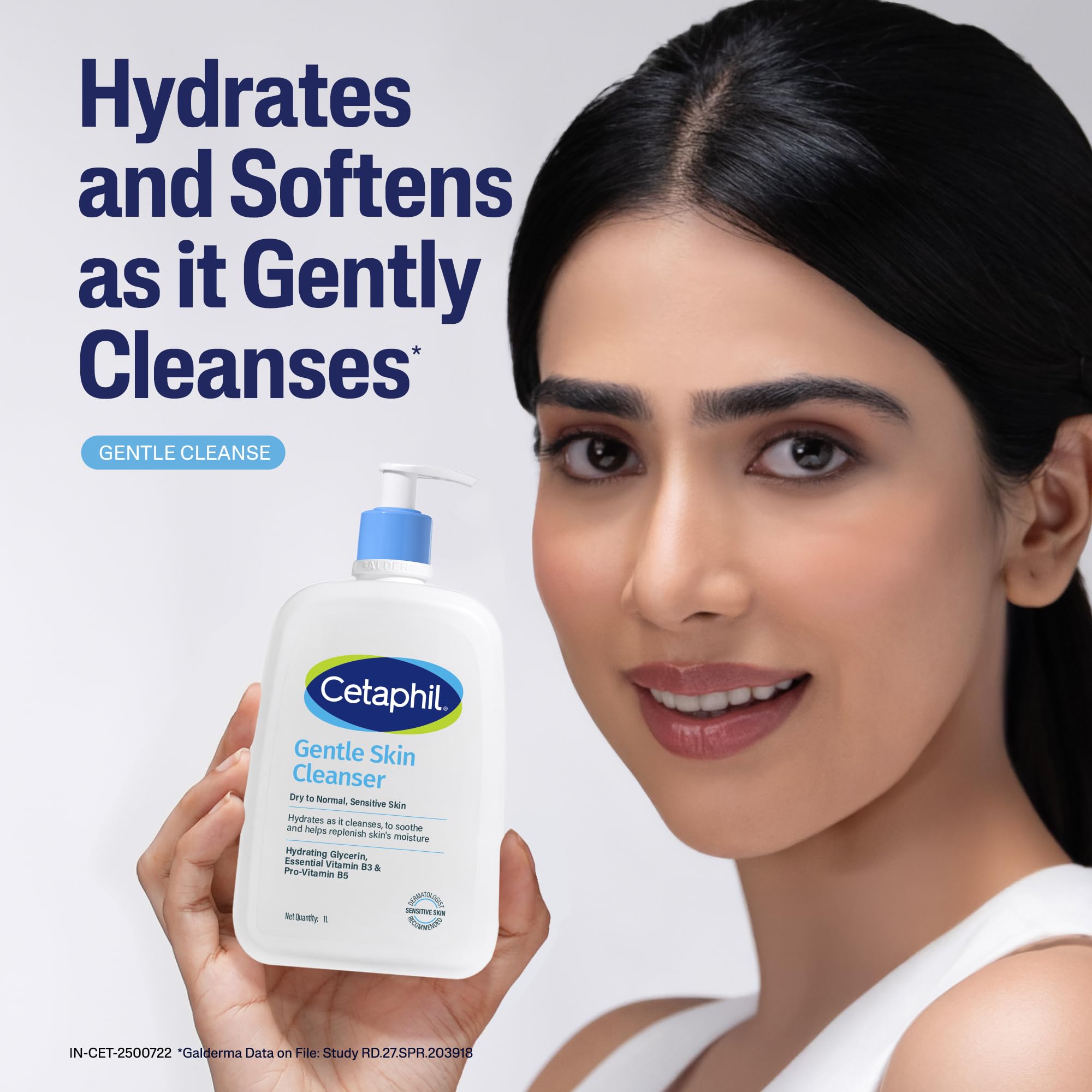 Cetaphil Gentle Skin Cleanser, 1000ml, Face Wash for Dry & Sensitive Skin, Unscented - close-up detail