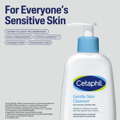 Cetaphil Gentle Skin Hydrating Face Wash with Niacinamide and Vitamin B5, Unisex Face Cleanser for Dry to Normal Sensitive Sk