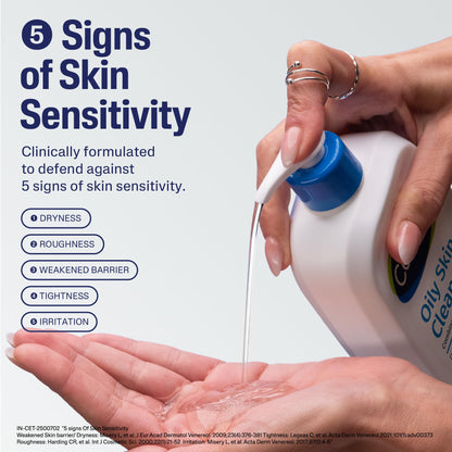 Cetaphil Oily Skin Cleanser Face Wash, Gentle Foaming, pH Balanced, for Acne-Prone Skin - label detail (17)