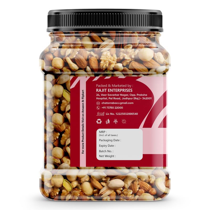 Chatorra Box Mixed Dry Fruits Trail Mix, Natural Blend of Almonds, Cashews, Raisins, Pistachios - front view