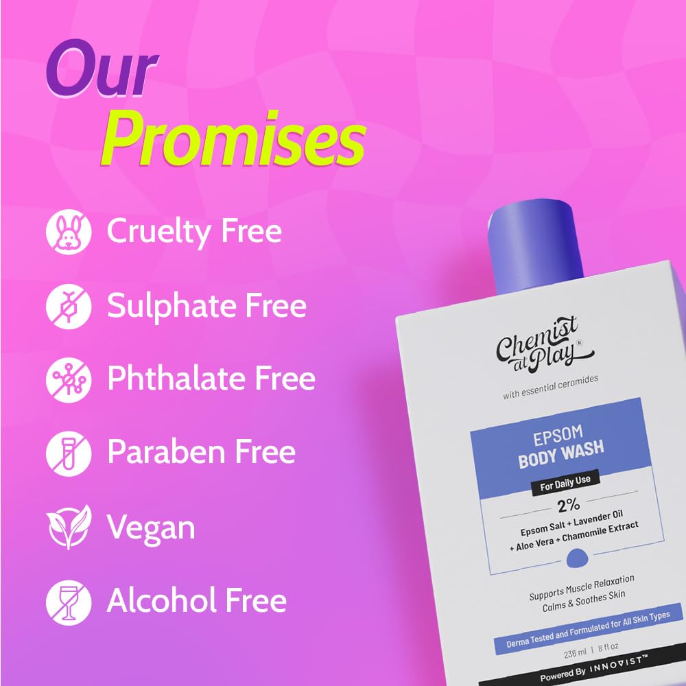 Chemist at Play 1% Salicylic Acid Body Wash, Paraben & SLS Free, Beauty, Unisex - ingredients panel (19)
