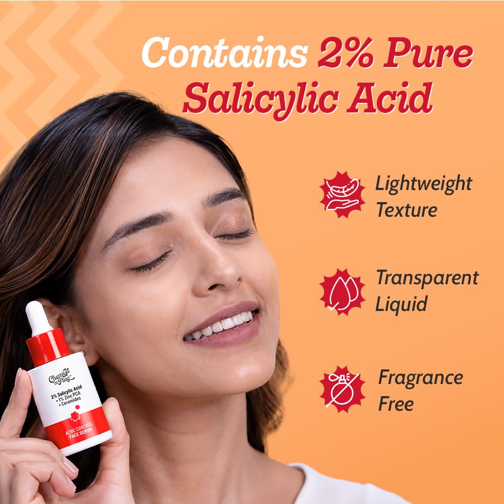 Chemist at Play 2% Salicylic Acid Face Serum, Non-Comedogenic, Dermatologist-Tested, Unisex - close-up detail (16)