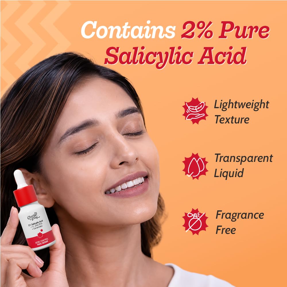 Chemist at Play 2% Salicylic Acid Face Serum, Non-Comedogenic, Dermatologist-Tested, Unisex - close-up detail