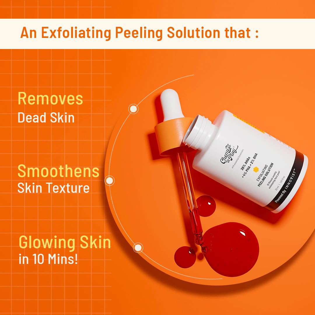 Chemist at Play 26% AHA 2% BHA 4% PHA Peeling Solution, 30mL, Vegan & Cruelty-Free - back view