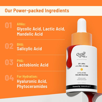 Chemist at Play 26% AHA 2% BHA 4% PHA Peeling Solution, 30mL, Vegan & Cruelty-Free - packaging
