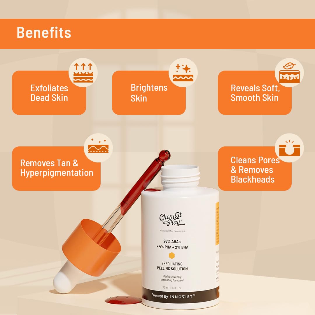 Chemist at Play 26% AHA 2% BHA 4% PHA Peeling Solution, 30mL, Vegan & Cruelty-Free - label detail