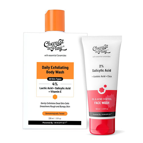 Chemist at Play Body Wash and Face Wash Combo, 336ml, Sulphate-Free, Vegan, For Oily Skin