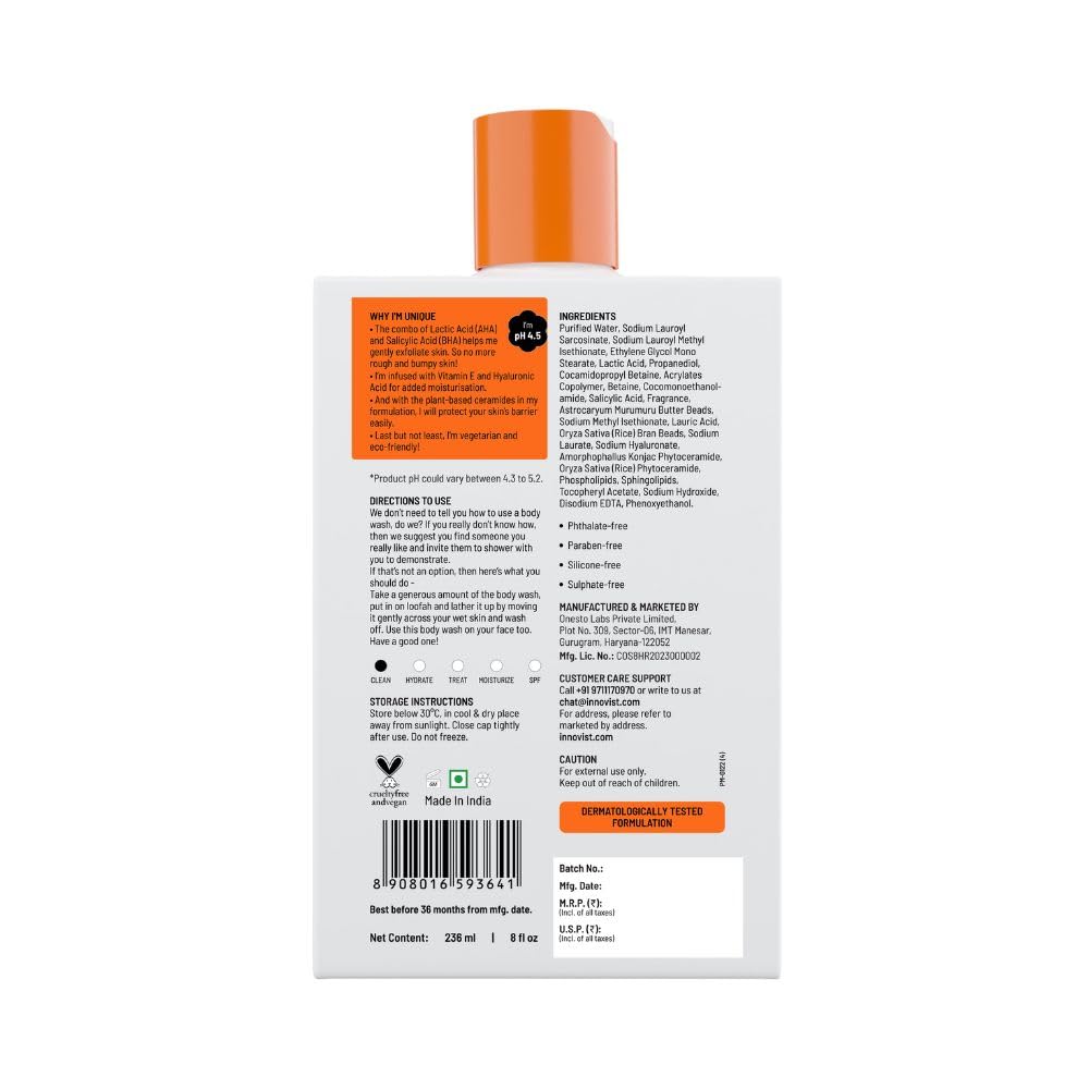 Chemist at Play Body Wash and Face Wash Combo, 336ml, Sulphate-Free, Vegan, For Oily Skin - size and scale