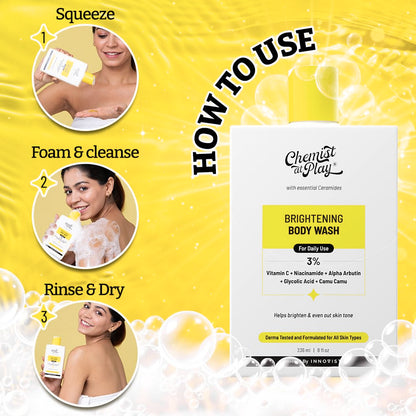 Chemist at Play Body Wash and Face Wash Set, 236ml + 100ml, Unisex Adult - in use