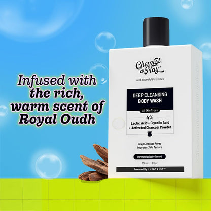 Chemist at Play Body Wash Gel, Unisex Adult Formula, Vegan Cruelty-Free Sulphate-Free - label detail