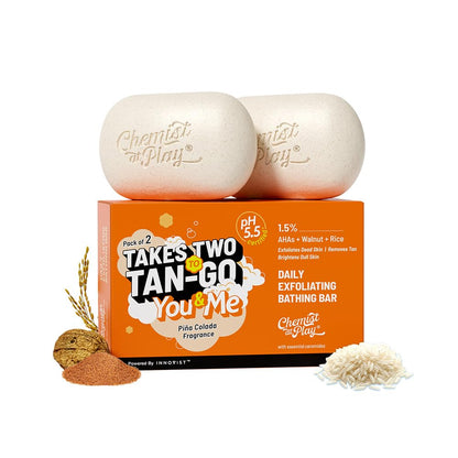 Chemist at Play Daily Exfoliating Bathing Bar, 100g, pH 5.5 Certified, Dermatologically Tested, Piña Colada Fragrance, Unisex