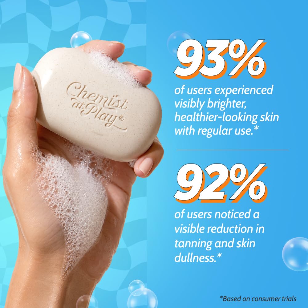 Chemist at Play Daily Exfoliating Bathing Bar, 100g, pH 5.5 Certified, Dermatologically Tested, Piña Colada Fragrance, Unisex