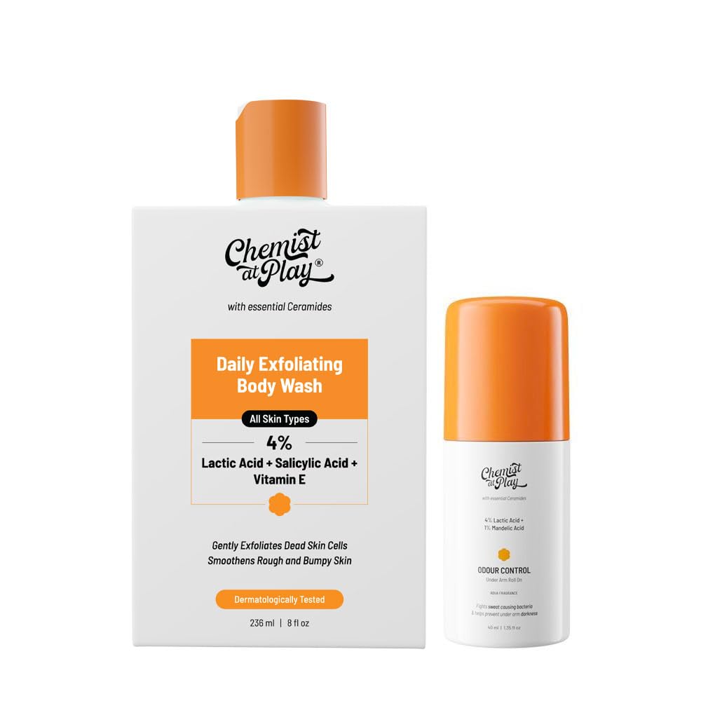 Chemist at Play Exfoliating Body Wash - Unisex Body Wash Gel with Salicylic Acid, Lactic Acid & Vitamin E (16)